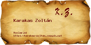 Karakas Zoltán névjegykártya